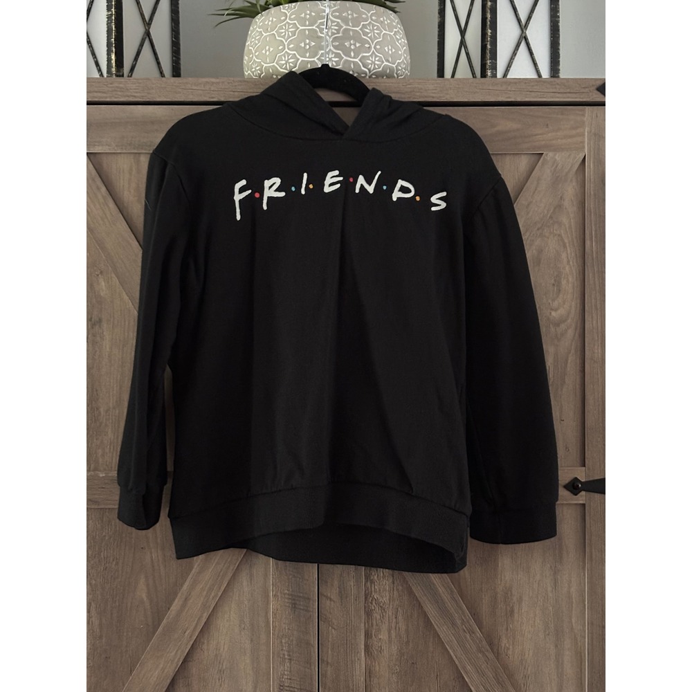 Friends TV Show Kids Hoodie Black Long Sleeve Pullover Sweatshirt Size 8